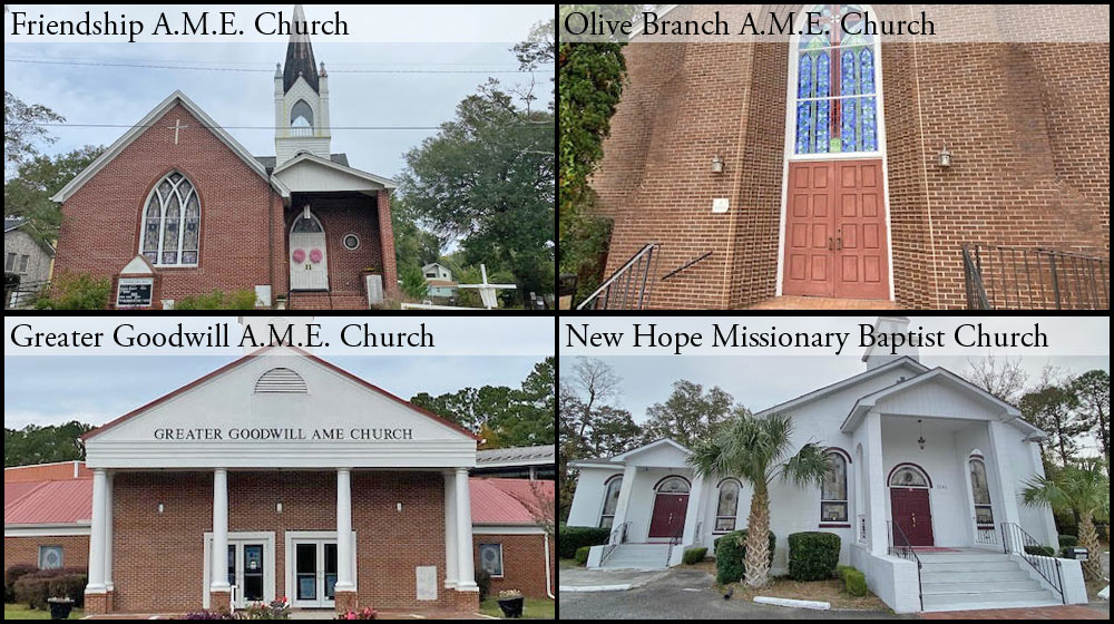 Mount Pleasant's oldest African American Churches. It's hard to determine which is the oldest of these churches.