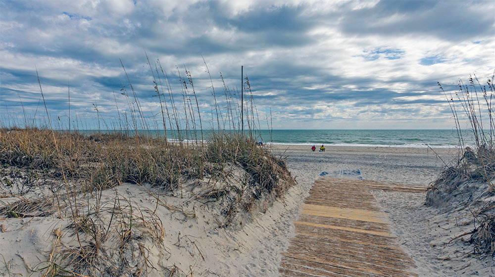 The beach on the Atlantic Ocean at Huntington Beach State Park in Murrells Inlet, SC.