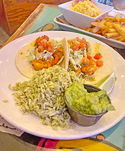 Shrimp tacos at Dead Dog Saloon in Murrells Inlet, South Carolina