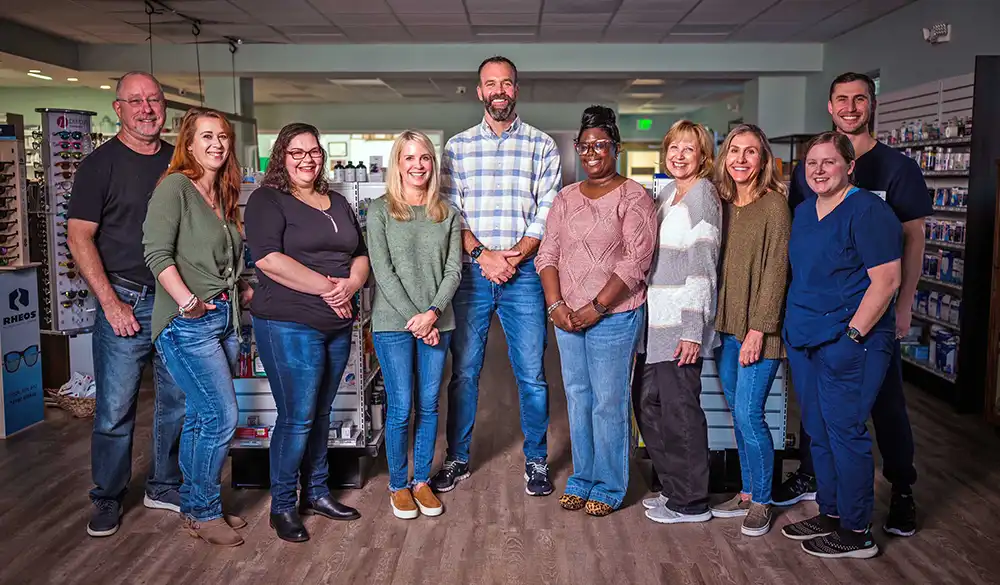 Tidewater Pharmacy team photo with Chad Straughan at center