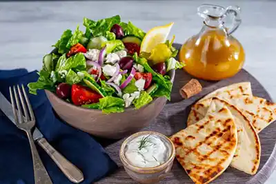 Salad and Pita from The Great Greek Mediterranean Grill