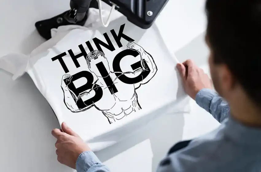 THINK BIG printed on a t-shirt.