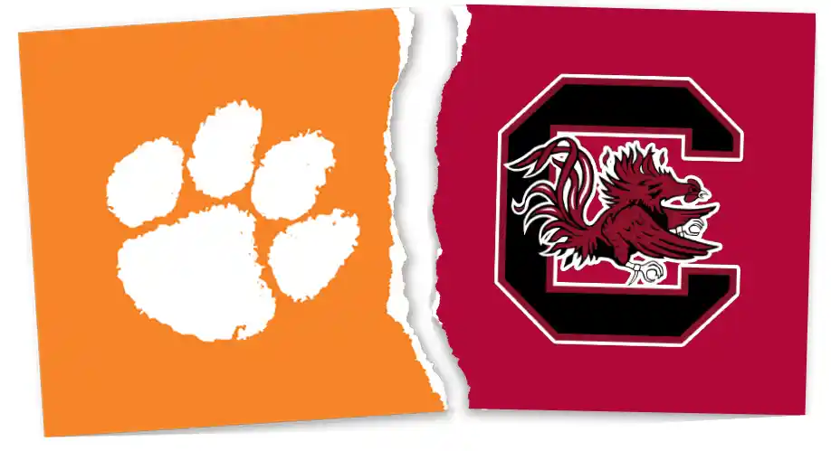 Clemson - S. Carolina House Divided Banner Flag