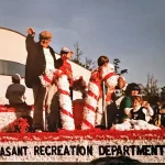 An early Mount Pleasant Christmas Parade: Members from the rec department circa early 1990s.