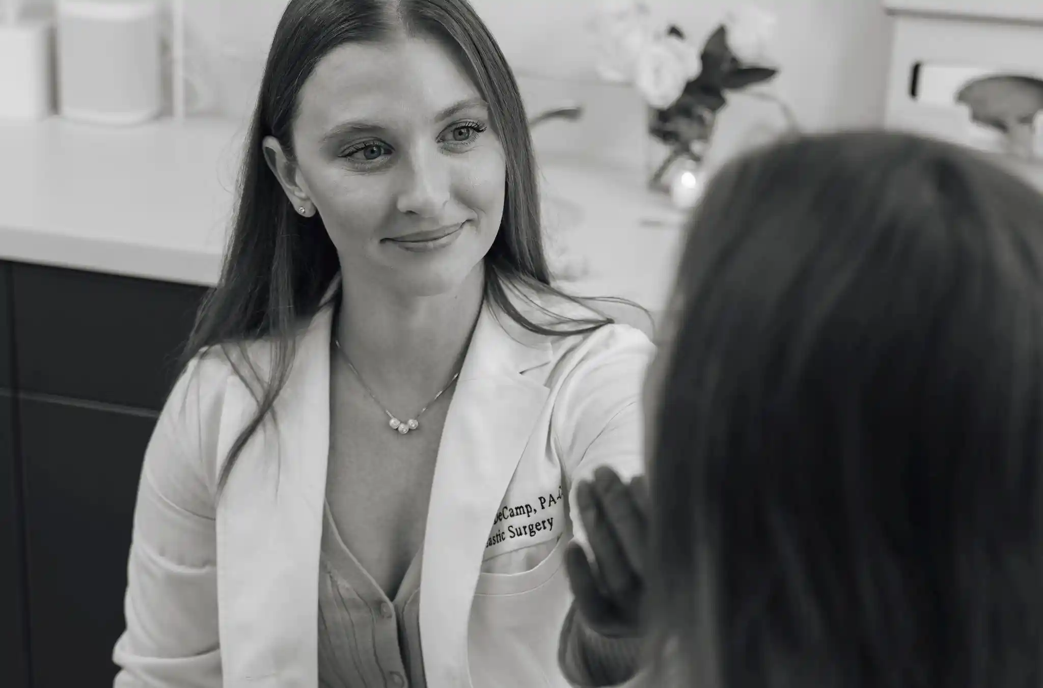 Frances DeCamp, Physician Assistant at O’Neill Plastic Surgery with a patient. O’Neill Plastic Surgery was named in the 2024 Best of Mount Pleasant as the best place to get facial injections.