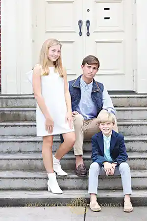 Southern Belles: A Children’s Clothier photo of 3 kids modeling clothing