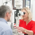 An eye exam at Compass Vision Center, Mt Pleasant.
