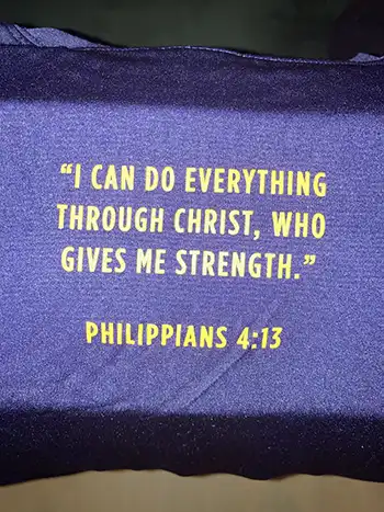 Photo of a bible verse, Philippians 4:13.