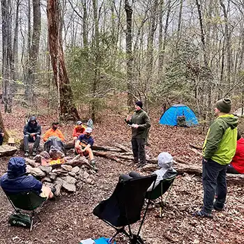 Campsite photo during the Spring 2024 Seacoast Men's Hike