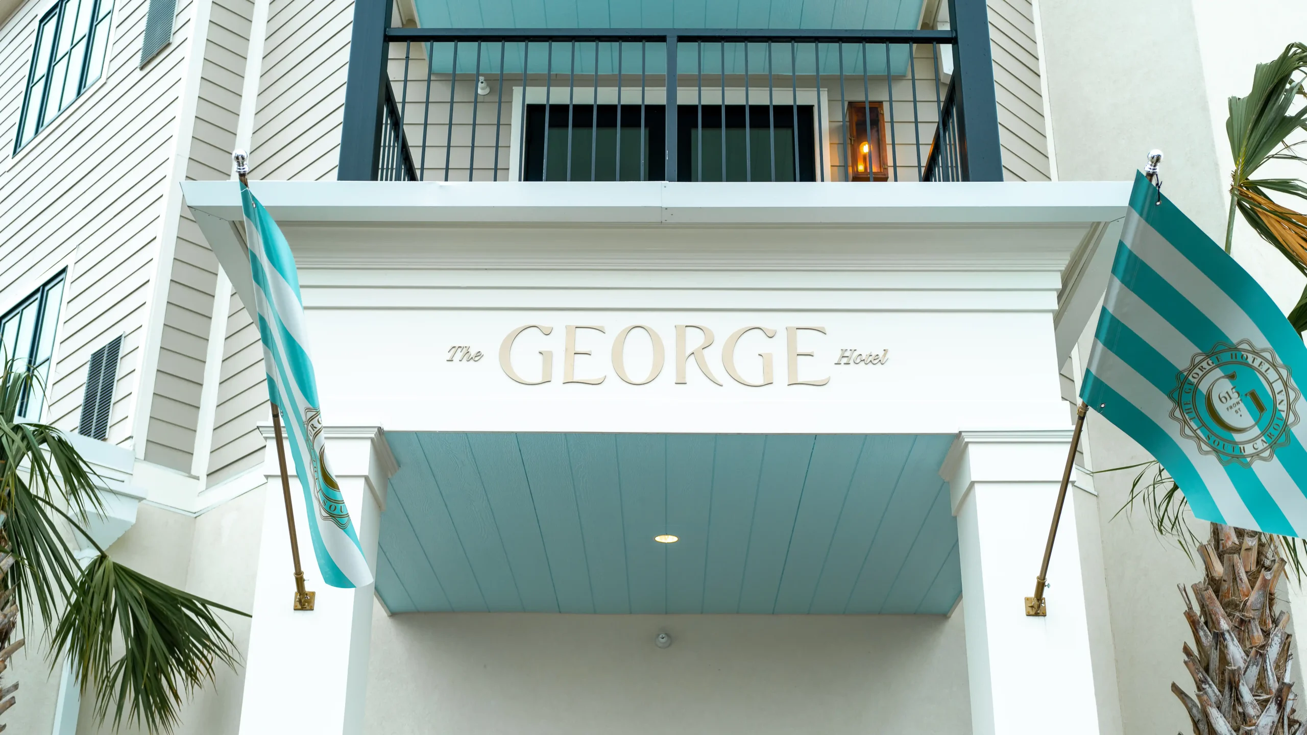 The George Hotel sign above the entrance. The George Hotel in Georgetown, South Carolina.