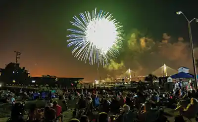 4th of July fireworks at Patriots Point in Mount Pleasant, SC