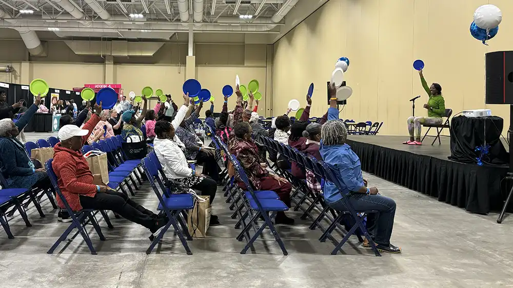 Seniors at an MUSC Senior Expo: Chair Yoga, get fit while you sit!