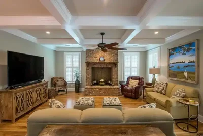 Family room remodeling photo provided by Classic Kitchens of Charleston.