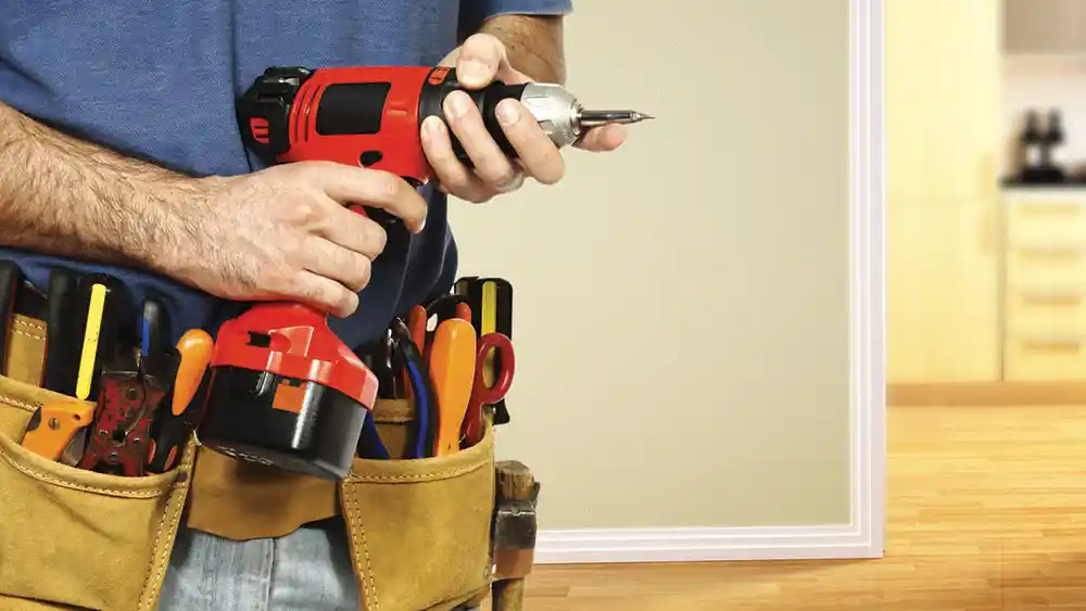 A construction contractor with his tools.