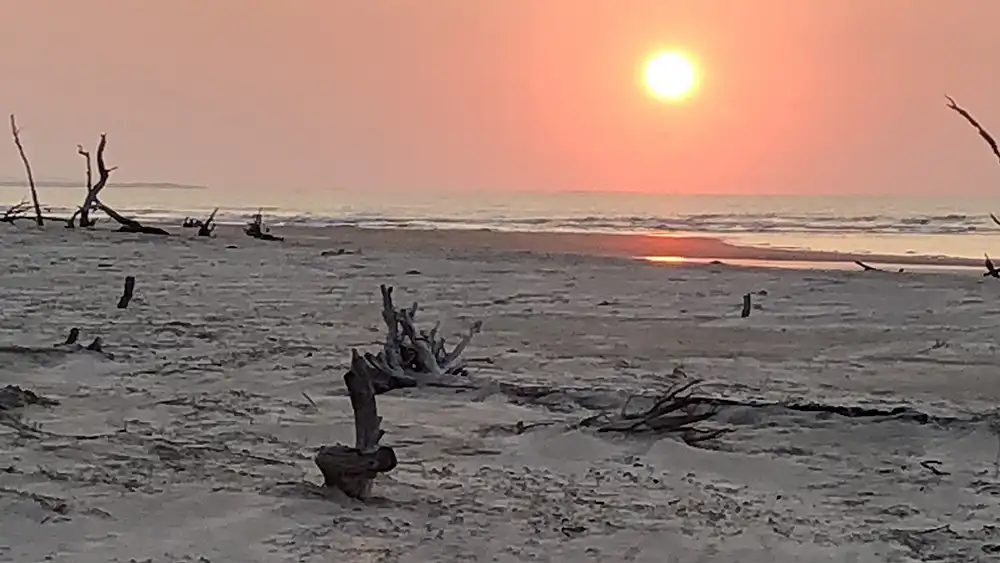 The sunrise as seen from Capers Island, South Carolina.