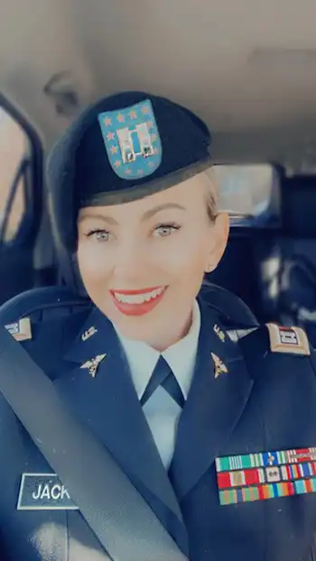 CPT Brooke Jackson Kahn in dress uniform.