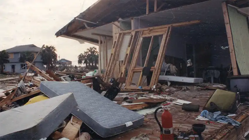 A home after Hurricane Hugo.