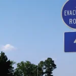 A Hurricane Evacuation Route road sign