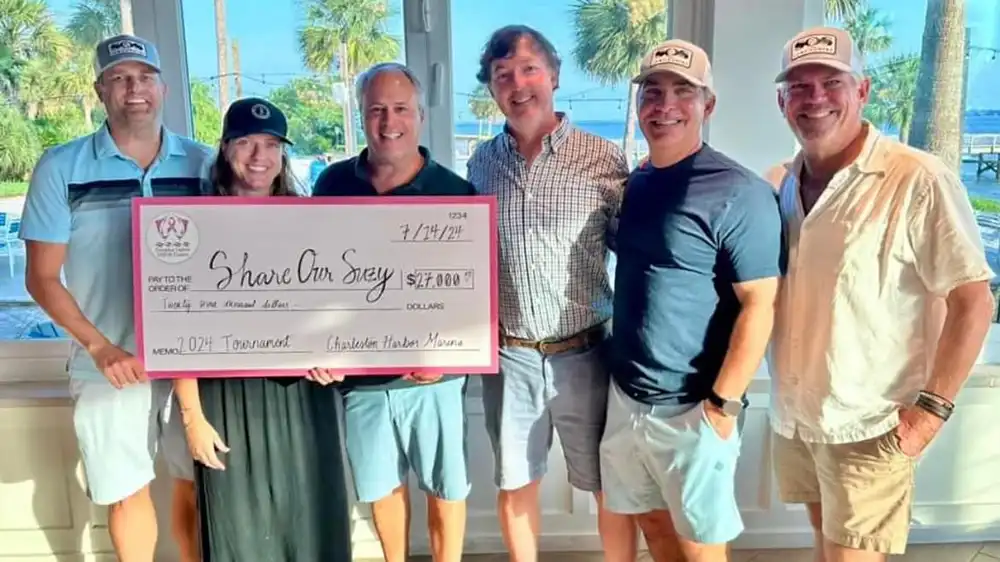 Ladies Billfish Tournament 2024 supported Share Our Suzy nonprofit organization through the donation of this check.