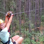 Enjoying a Zipline Canopy tour.