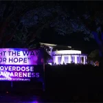 Light the Way Overdose Awareness sign