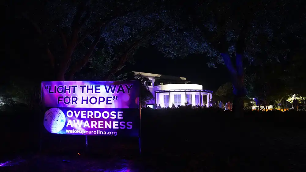 Light the Way Overdose Awareness sign