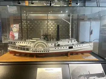 A model of the USS Harvest Moon at the South Carolina Maritime Museum