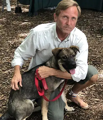 Robert Hopkins with faithful pet