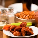 Super bowl snacks - wings, pretzels and other finger foods