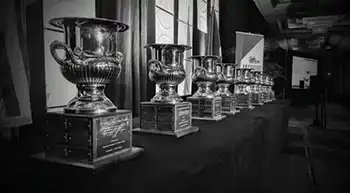 Trophies on display