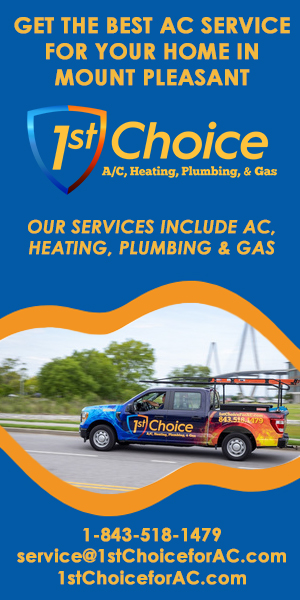 Ad: 1st Choice AC, Heating, Plumbing and Gas, for the best AC Service for your home in Mount Pleasant, SC.