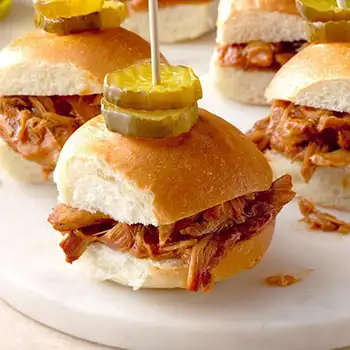 Stock photo of Honey sriracha Chicken Sliders