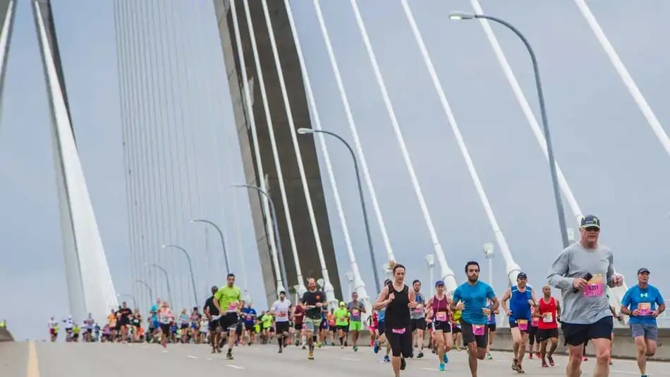 Runners in the Cooper River Bridge Run. Photo courtesy bridgerun.com.