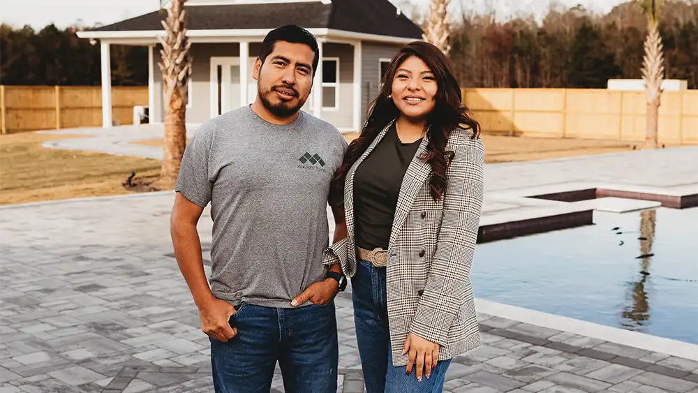 Photograph of Abraham and Olga Morales of Morales Pavers.