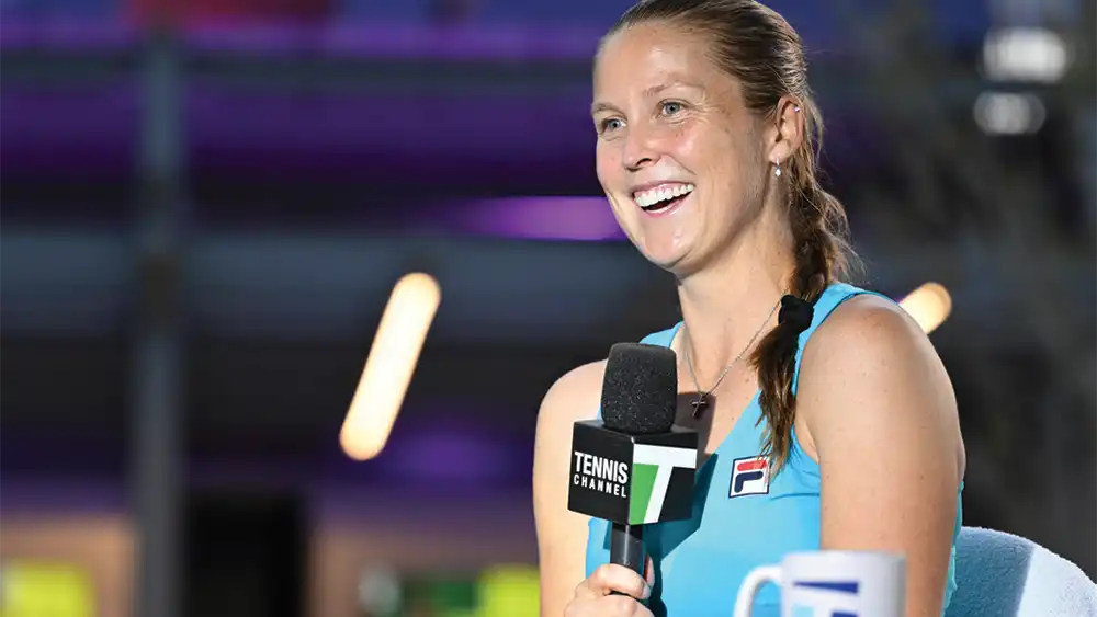 Shelby Rogers served as a commentator during the Credit One Charleston Open. Photo courtesy of Charleston Tennis LLC.