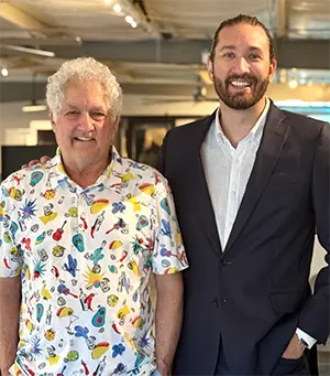 Level Up Video founder Matt Grason with Bill Macchio.