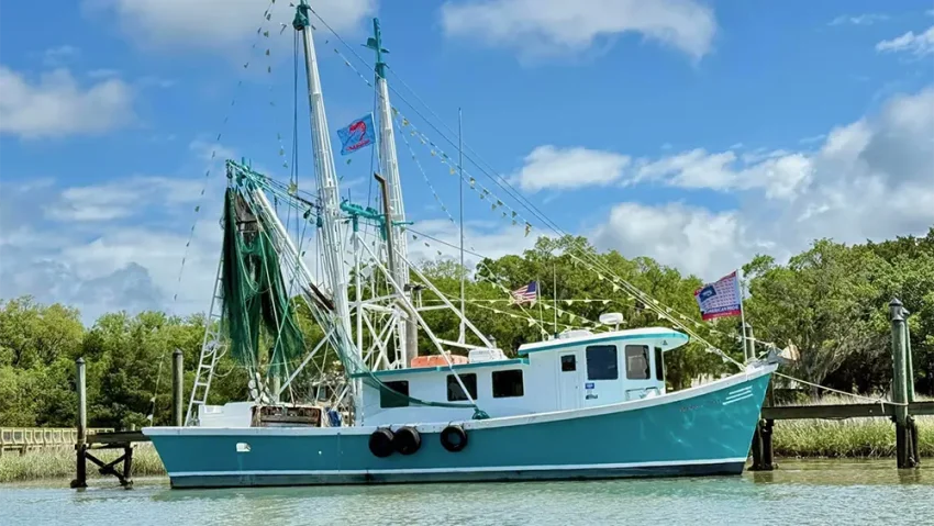 Magwood’s Pride Shrimp Trawler on Shem Creek in Mount Pleasant, SC.
