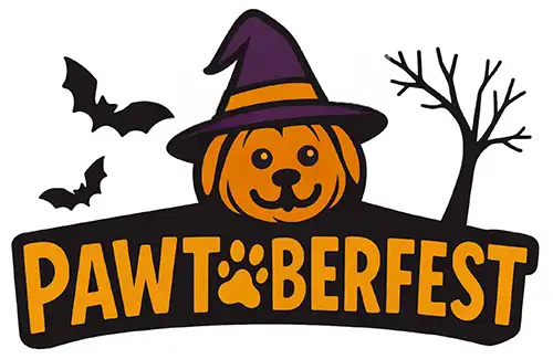 Pawtoberfest logo. Pawtoberfest - The Halloween Pet Costume Contest