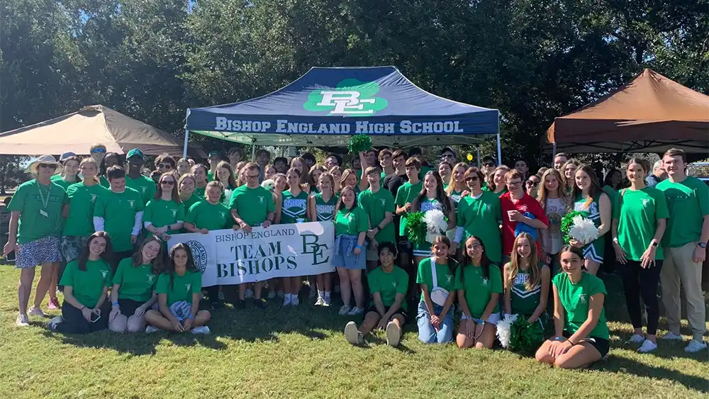 Turnout from a past Bishop England High School Buddy Walk on Daniel Island.