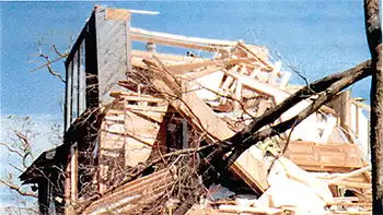 A devastated property in Isle of Palms, SC after Hurricane Hugo.