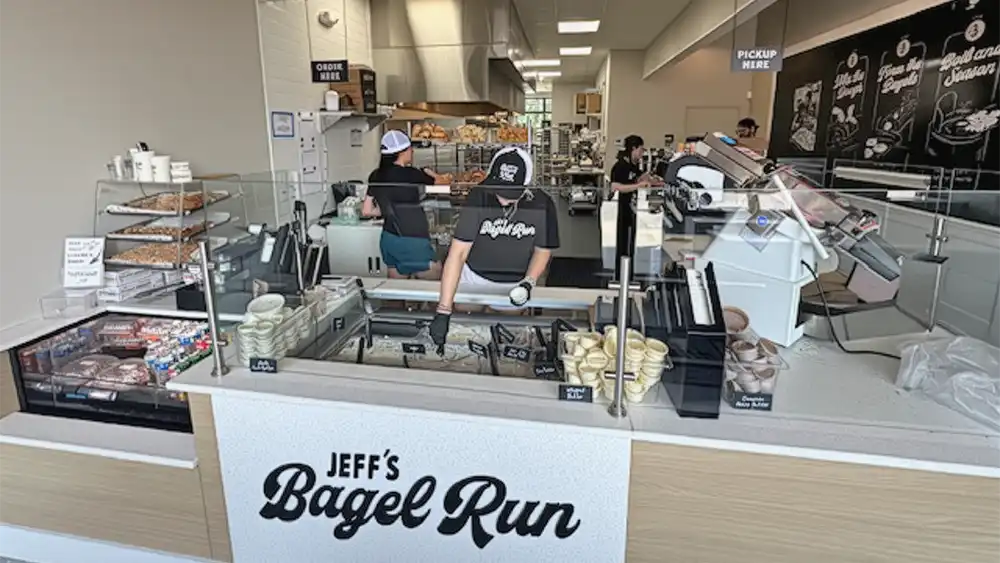 Jeff's Bagel Run. Upsized photo enhanced by AI in Photoshop