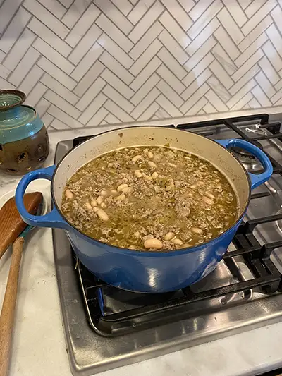 Photo of Chili on the Stove. Stacey McLoughlin's Chili: Brand ambassador Stacey McLoughlin brought the heat with her go-to.