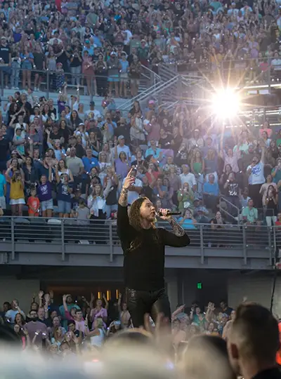 Brandon Lake performs at Credit One Stadium. Photo courtesy of Credit One Stadium.