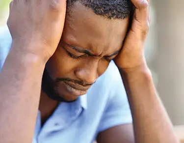 Man suffering from Seasonal Affect Disorder (SAD).