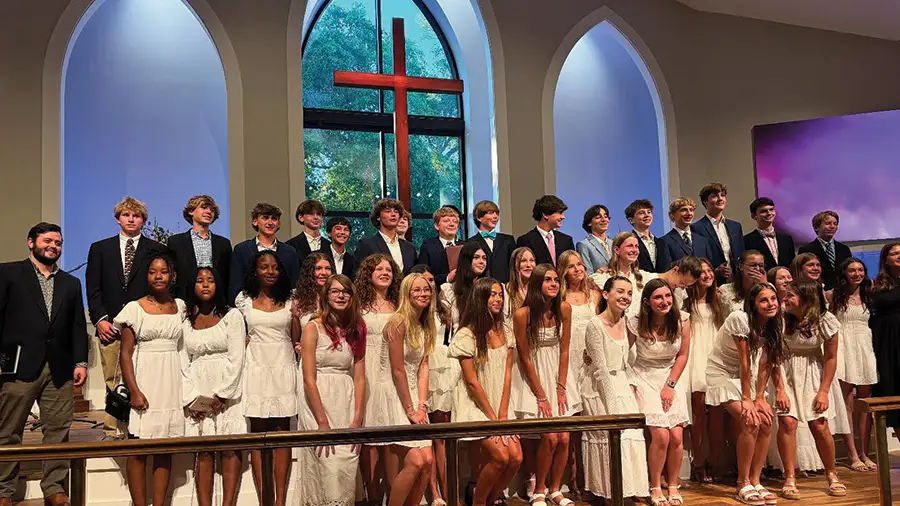 Singers inside of St. Andrews Church in Mount Pleasant, SC.