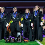 Wando Band members on Nov. 1, 2025 at Spartanburg High School in Upstate South Carolina after winning their 16th State Marching Championship.
