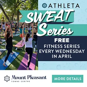 SWEAT Fitness Series with Athleta. Let’s Move Together This Spring every Wednesday in April.